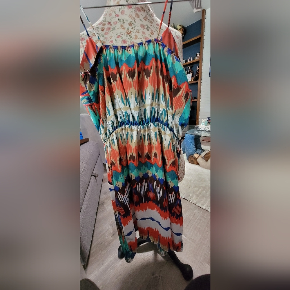Windsoe Colorful Sleeveless Patterned Dress Size Small - Picture 3 of 5